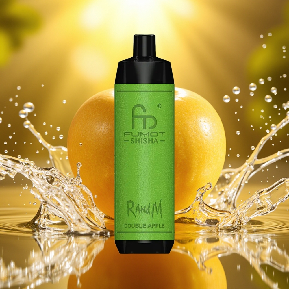 RandM Fumot Shisha 10000 Puffs 18ml 850mAh 0.6ohm Type-C 0.5% Nic Maçã Dupla