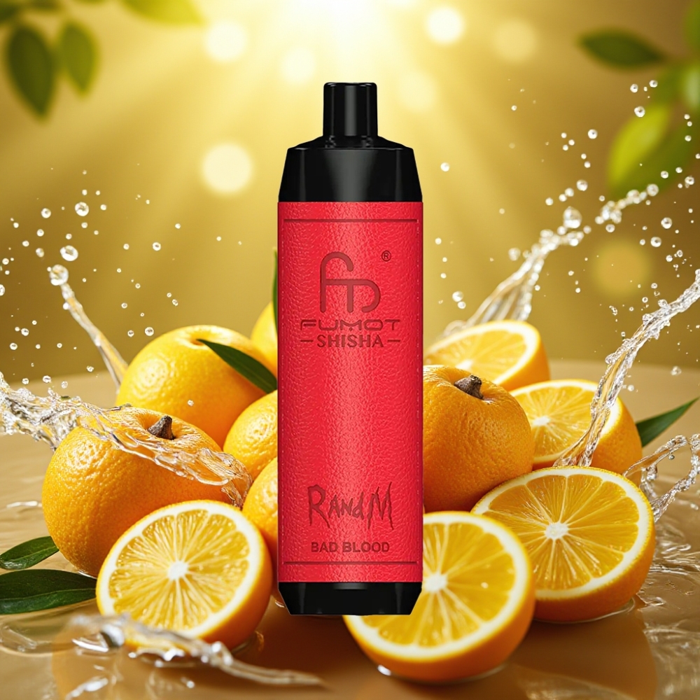 RandM Fumot Shisha 10000 Puffs LED 18ml Tipo-C 850mAh 0.6ohm 0.5% Nic Sangue Ruim