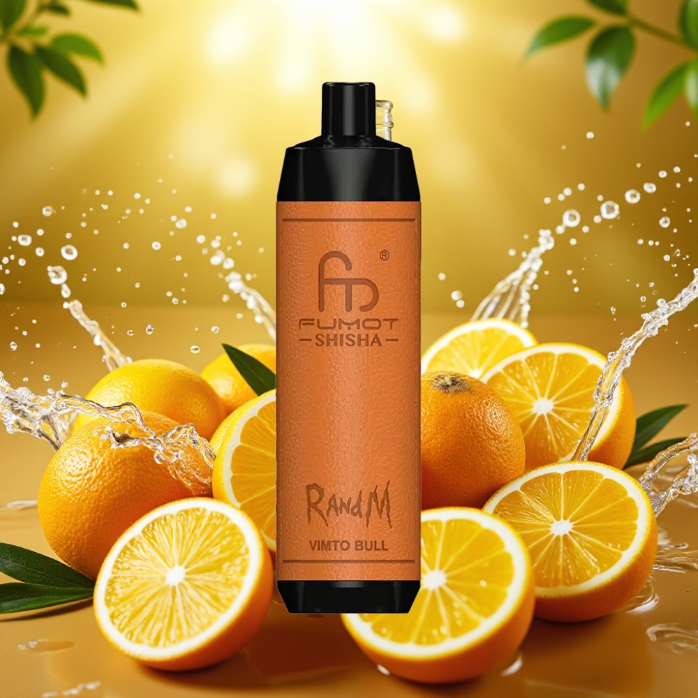 RandM Fumot Shisha 10000 Puffs LED Tipo-C 18ml 850mAh 0.6ohm 0.5% Nic Sabor Vimto Bull