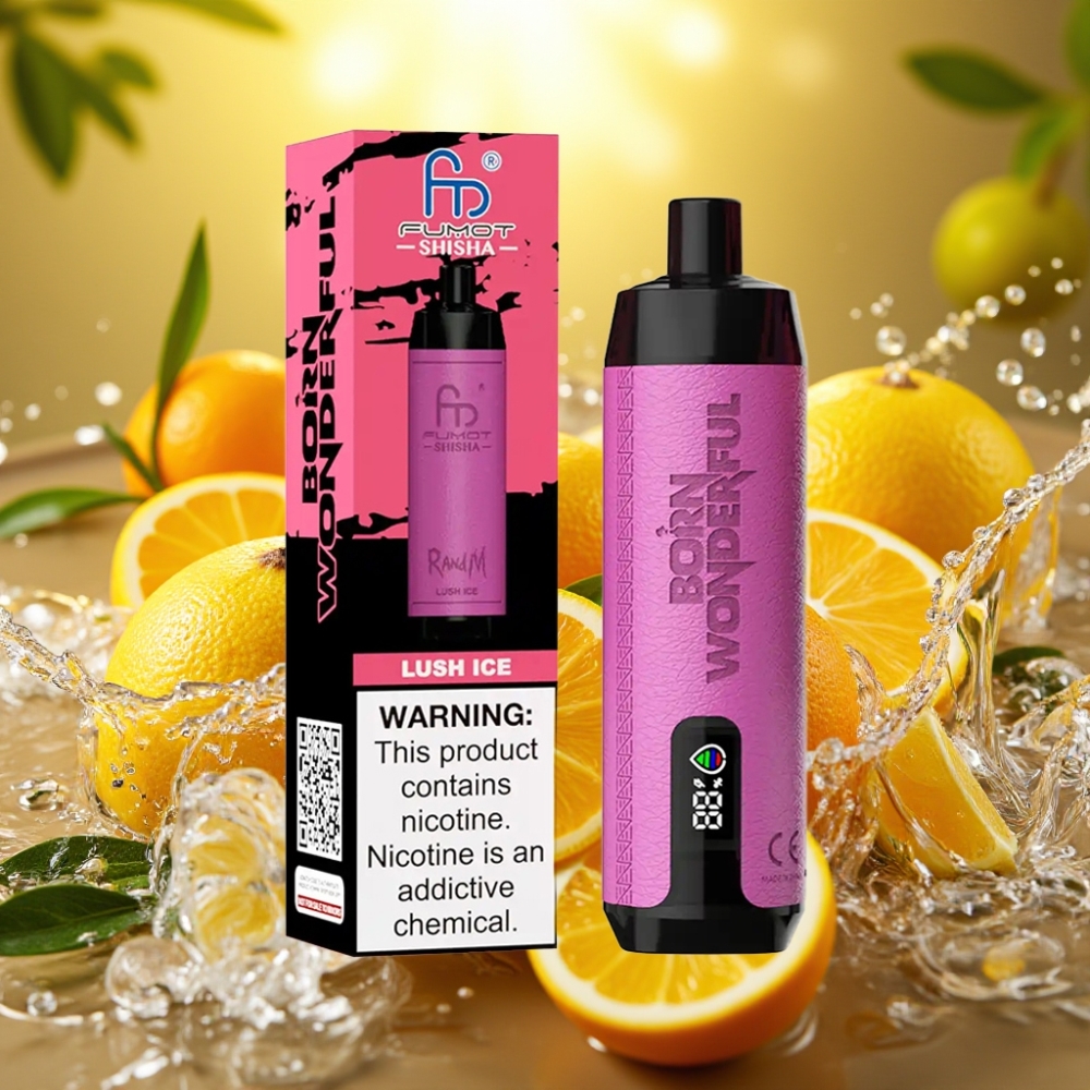 RandM Fumot Shisha 10000 Puffs distributor Portugal 18ml LED Tipo-C Gelo Fresco