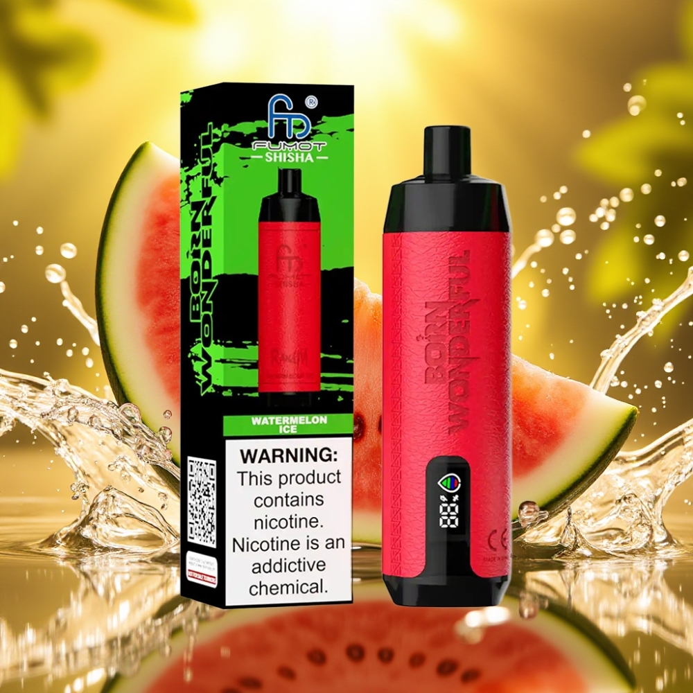 RandM Fumot Shisha 10000 Puffs distributor Portugal 18ml LED Tipo-C Melancia Gelo