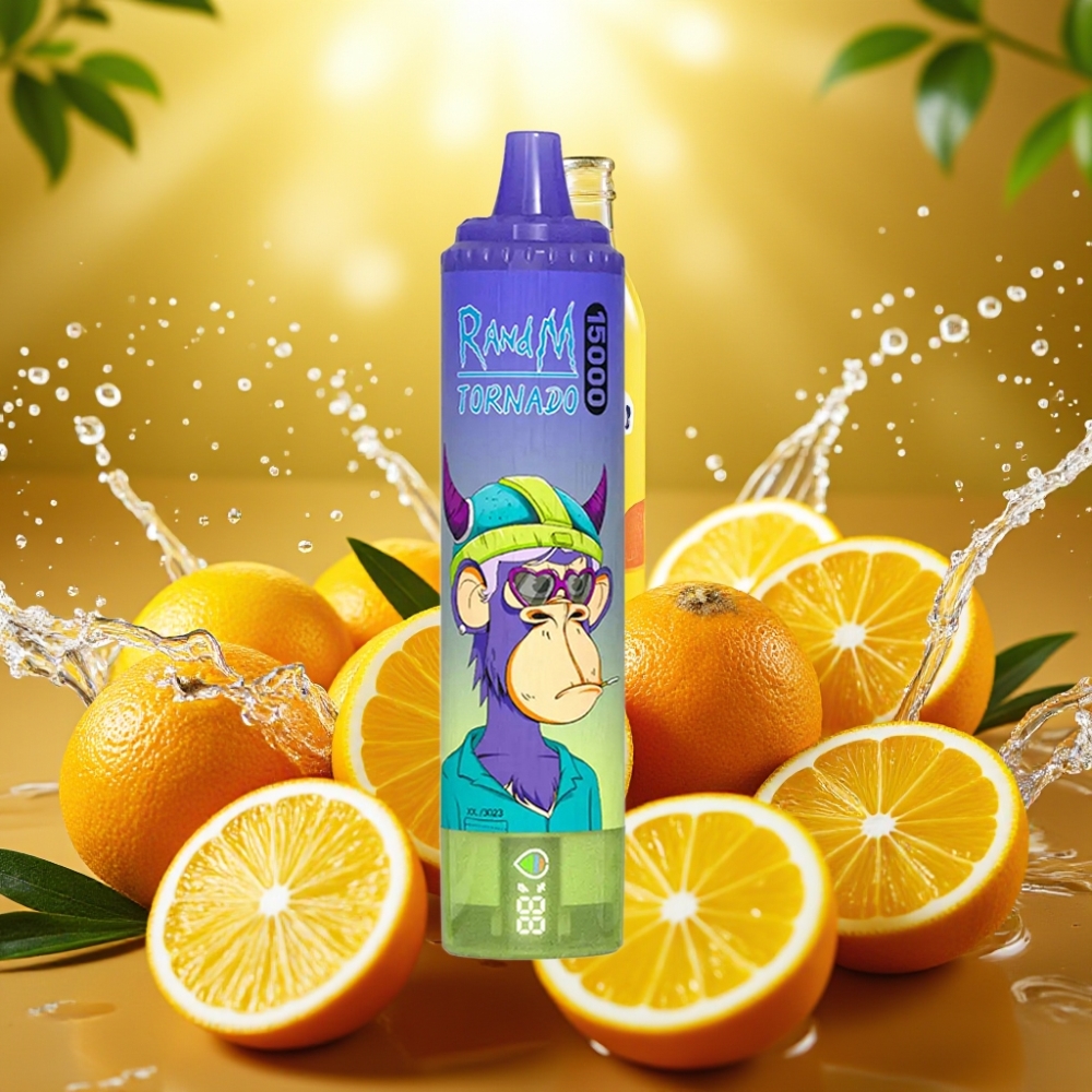 RandM Fumot Tornado 15000 Puffs 25ml 850mAh 0.9 Ohm Mesh LCD Recarregável USB-C Sabor Vimto