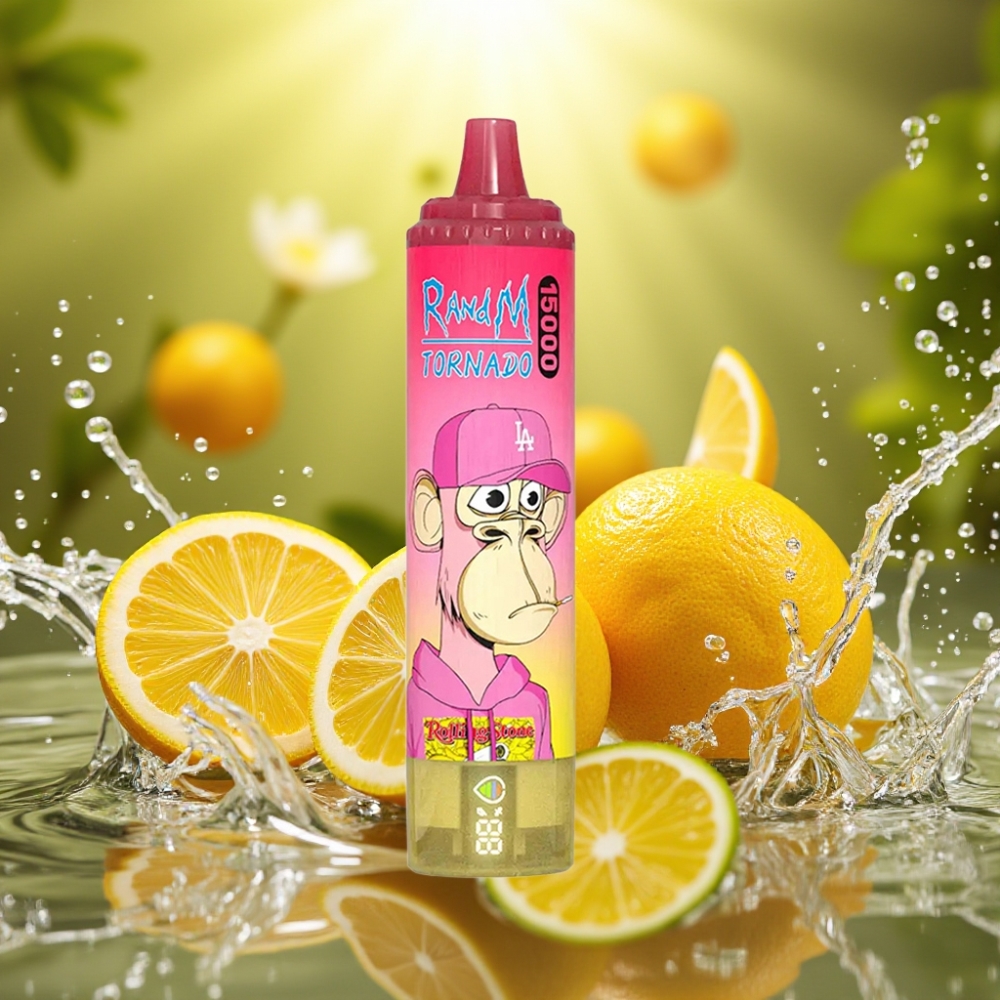 RandM Fumot Tornado 15000 Puffs 25ml 850mAh 0.9 Ohm Mesh LCD USB-C Limão