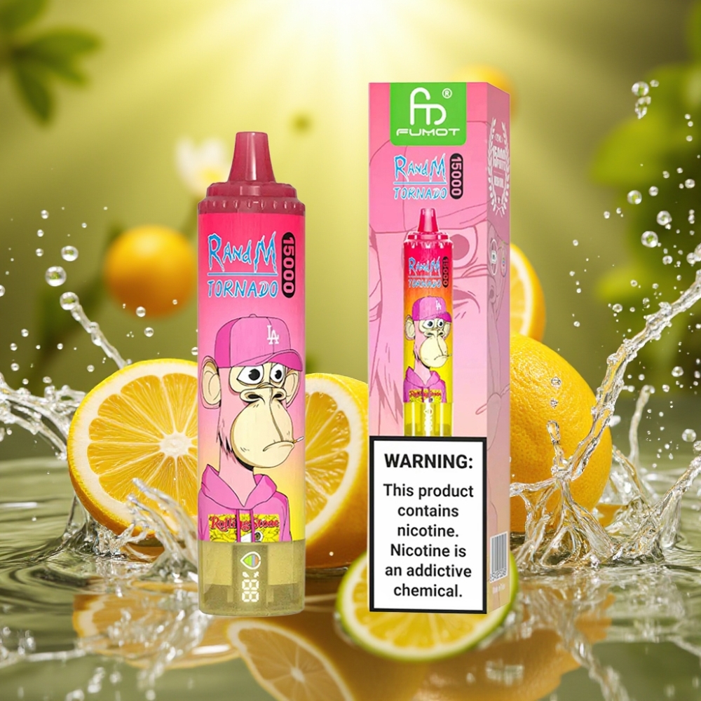 RandM Fumot Tornado 15000 Puffs 25ml 850mAh 0.9 Ohm Mesh LCD USB-C Limão
