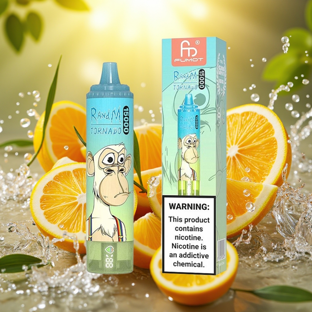 RandM Fumot Tornado 15000 Puffs 25ml 850mAh 0.9 Ohm Mesh Tipo-C LCD Gelado Pop