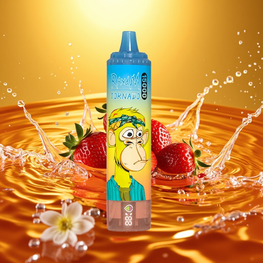 RandM Fumot Tornado 15000 Puffs 25ml 850mAh 0.9 Ohm Mesh USB-C LCD Morango