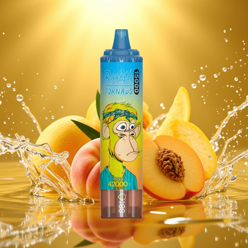 RandM Fumot Tornado 15000 Puffs 25ml 850mAh LCD USB-C Pêssego Manga