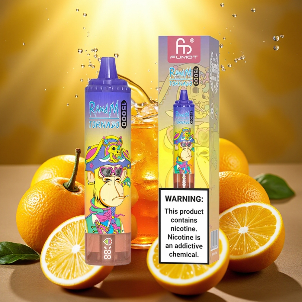 RandM Fumot Tornado 15000 Puffs 25ml 850mAh Mesh 0.9 Ohm Tipo-C LCD Gelo Cola