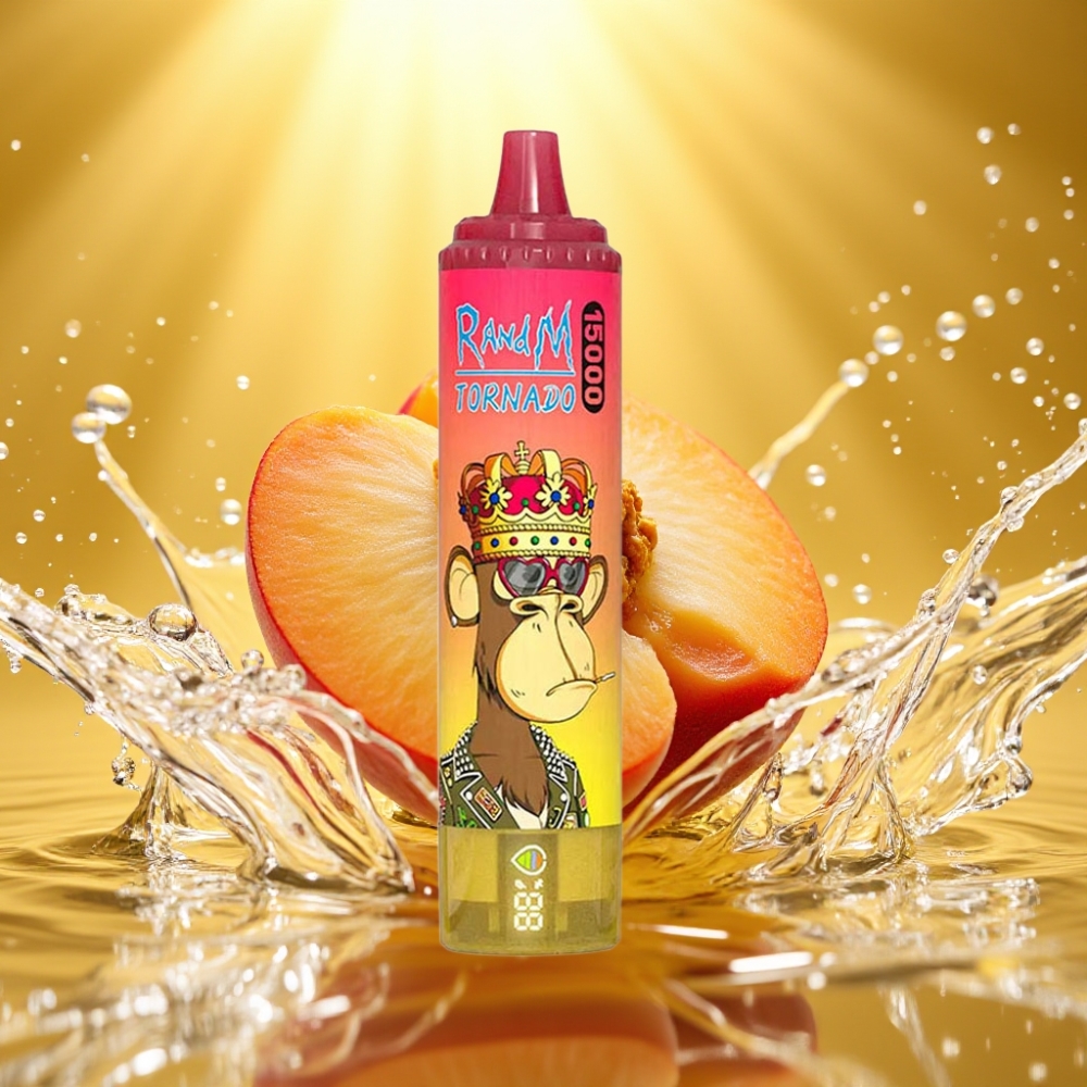 RandM Fumot Tornado 15000 Puffs 25ml 850mAh Tipo-C Gelado de Pêssego