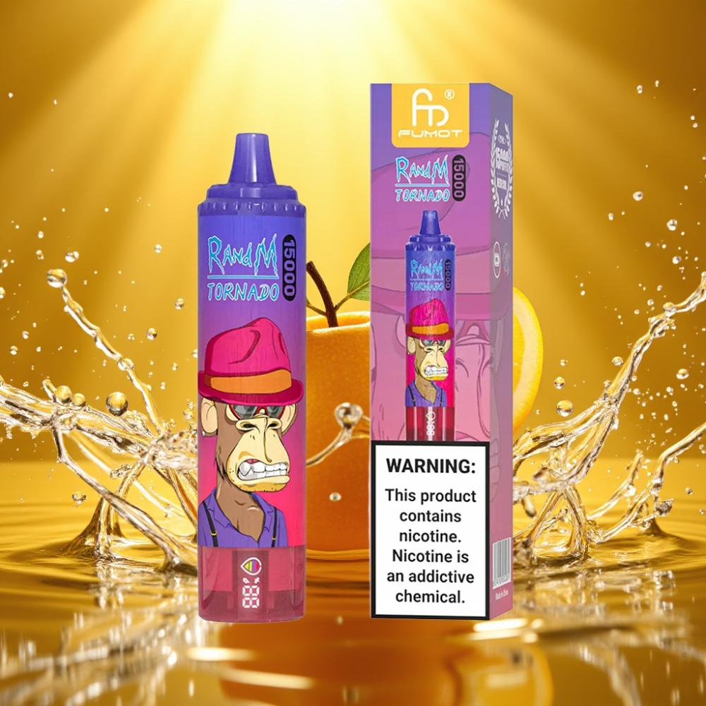 RandM Fumot Tornado 15000 Puffs 25ml 850mAh USB-C LCD Maçã Verde Disposable Vape