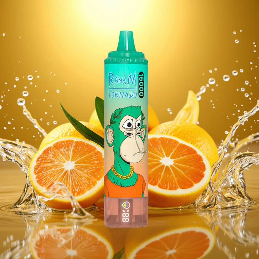 RandM Fumot Tornado 15000 Puffs 25ml LCD Tipo-C Recarregável Mirtilo Framboesa Morango