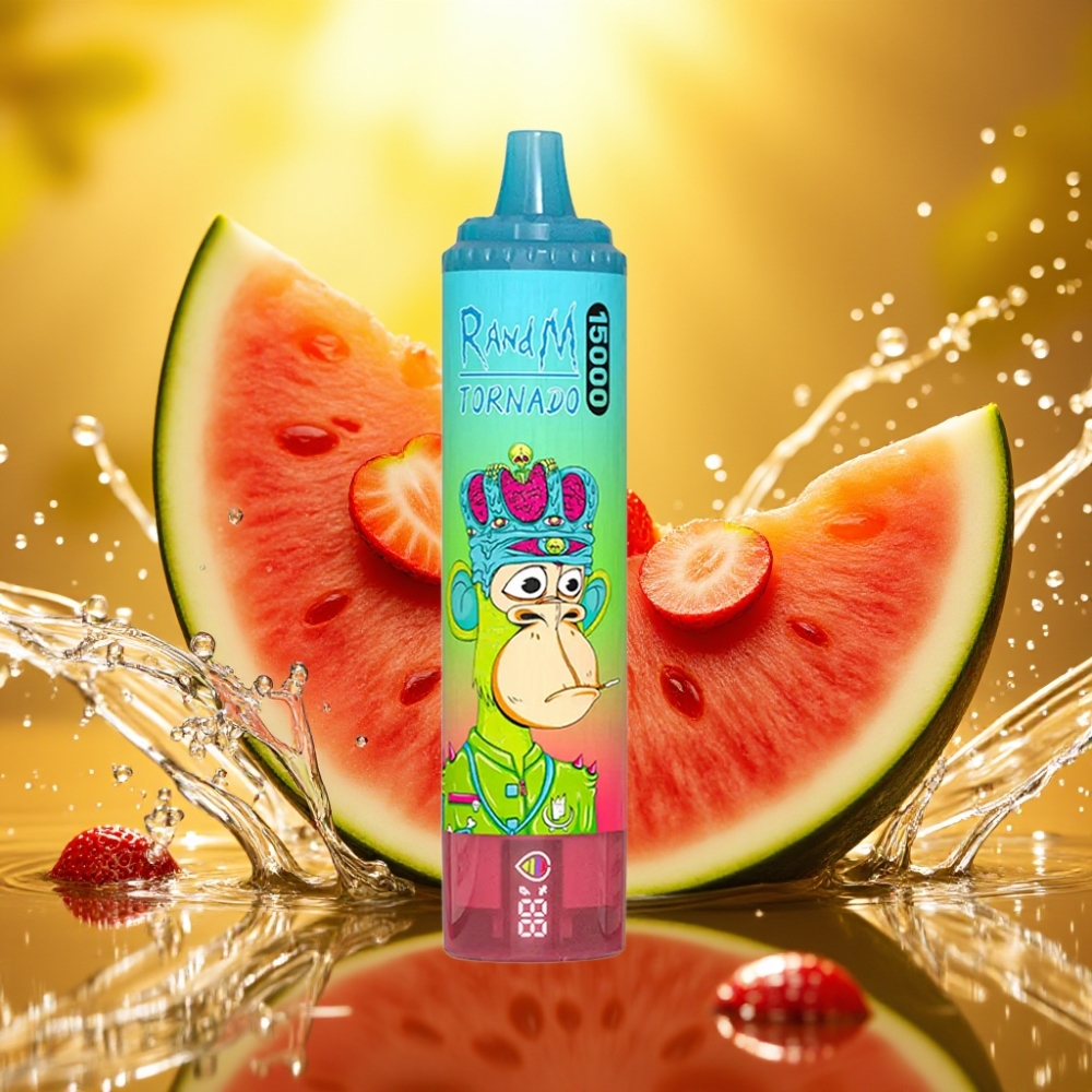 RandM Fumot Tornado 15000 Puffs LCD Tipo-C 25ml Morango Melancia