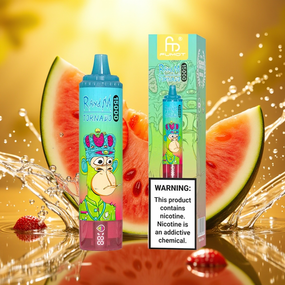 RandM Fumot Tornado 15000 Puffs LCD Tipo-C 25ml Morango Melancia
