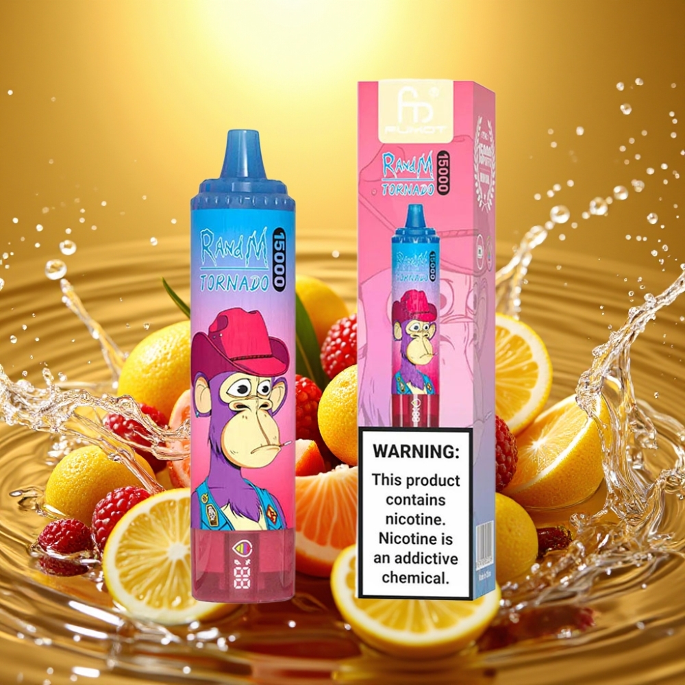 RandM Fumot Tornado 15000 Puffs LCD Tipo-C Recarregável Misto de Frutas