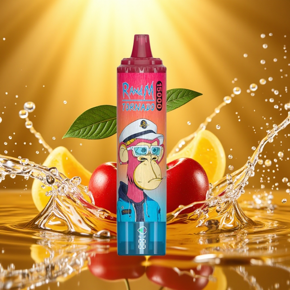 RandM Fumot Tornado 15000 Puffs LCD Type-C Recarregável Cereja