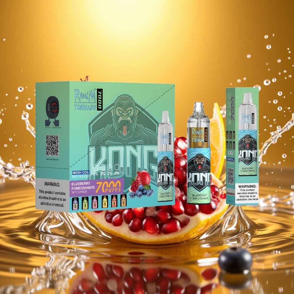 RandM Fumot Tornado 7000 14ML 850MAH Mesh Type-C RGB Air Ajustável Mirtilo Romã