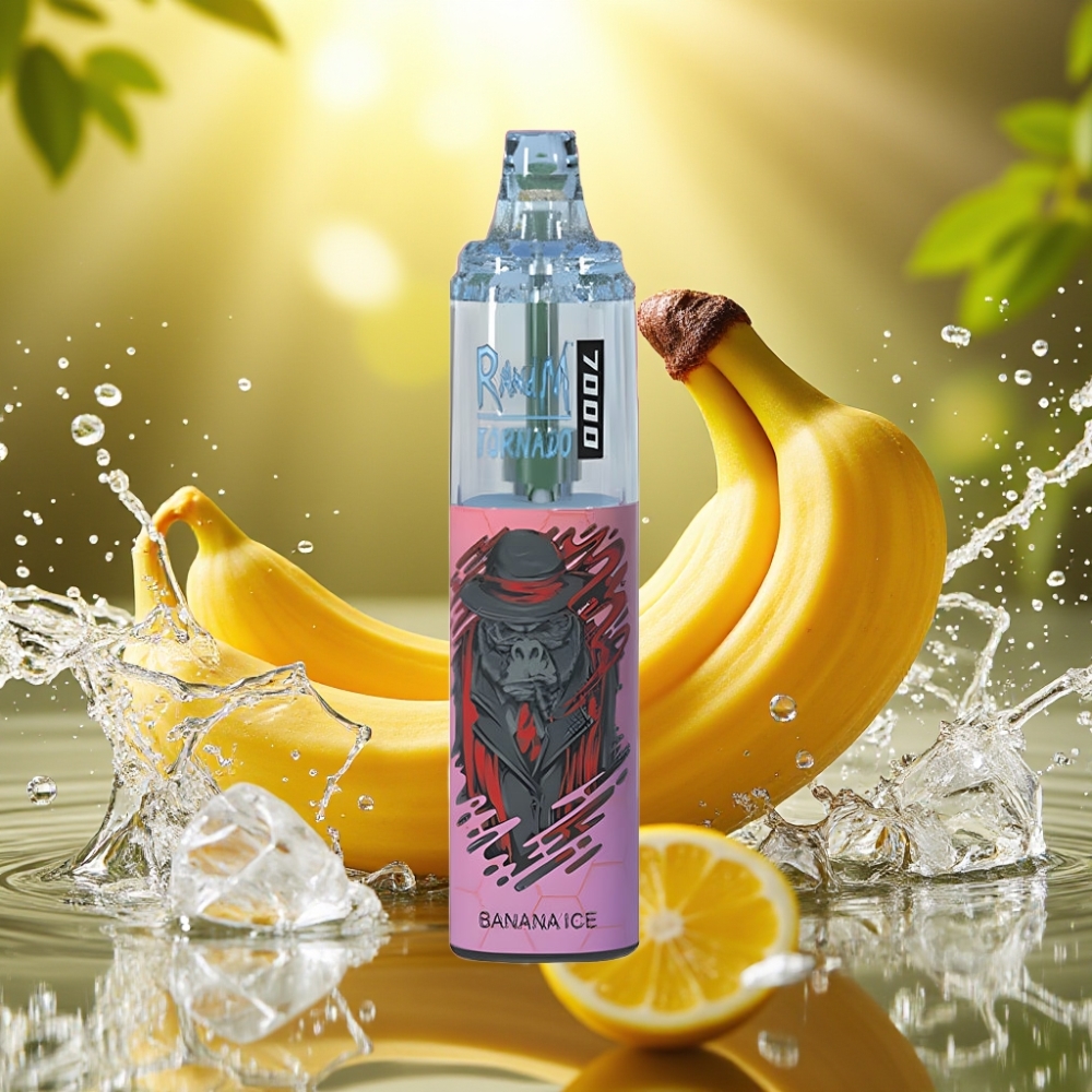 RandM Fumot Tornado 7000 Puffs 14ML 850MAH Mesh RGB Type-C Banana Ice