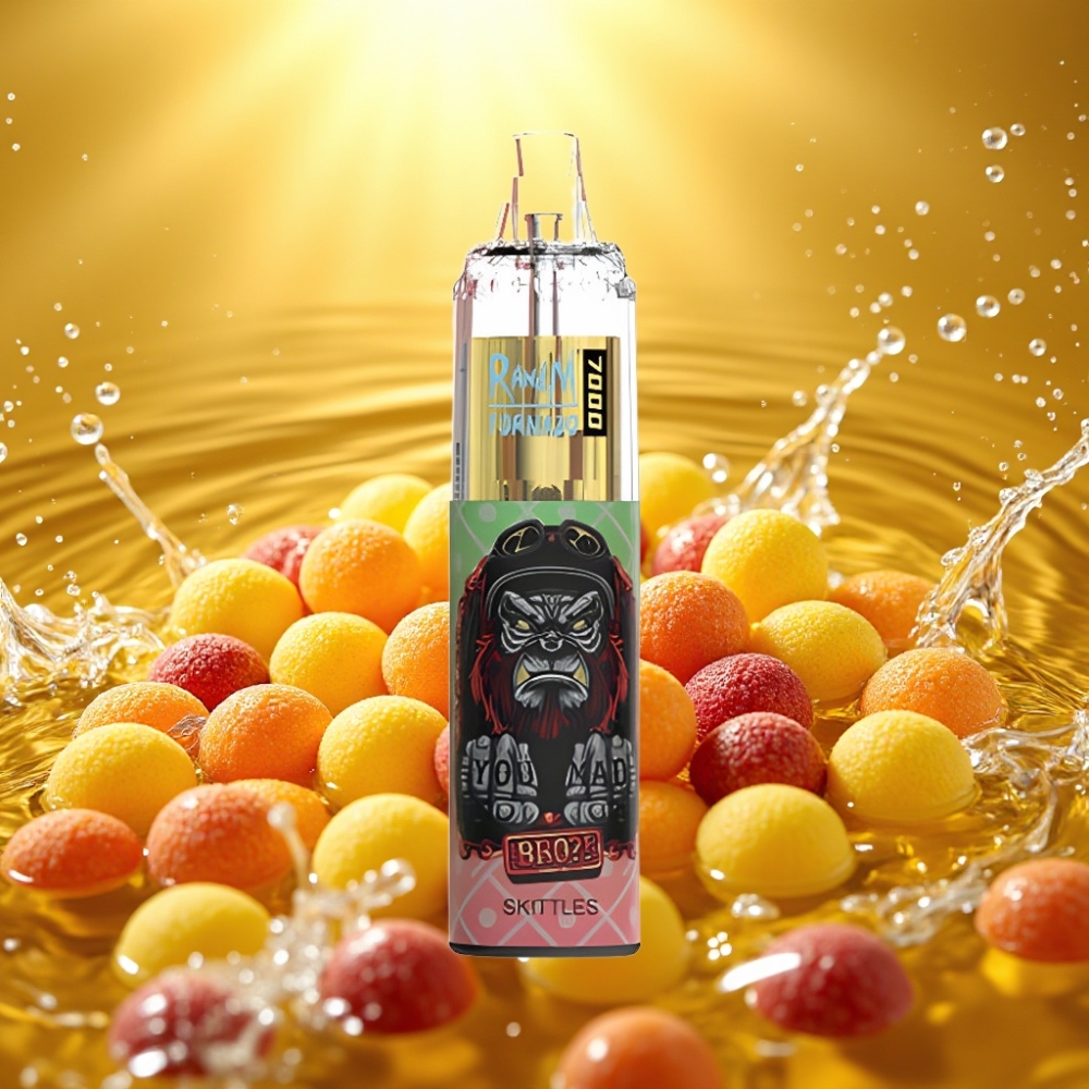RandM Fumot Tornado 7000 Puffs 14ML 850MAH Mesh Type-C RGB Air-Adjustable Skittles (M&Ms)