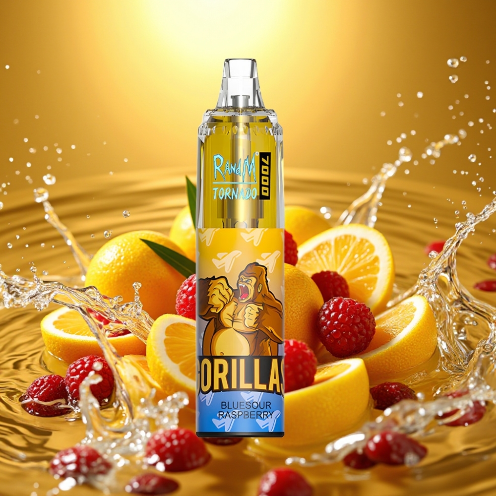 RandM Fumot Tornado 7000 Puffs 14ML 850MAH Mesh Type-C RGB Air-Ajustável Bluesour Framboesa