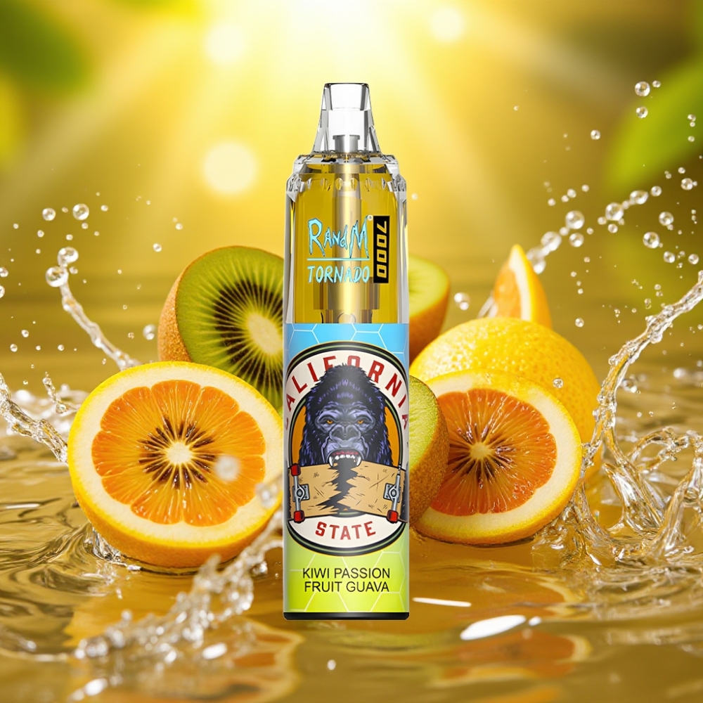 RandM Fumot Tornado 7000 Puffs 14ML 850MAH Mesh Type-C RGB Air-Ajustável Kiwi Maracujá Goiaba