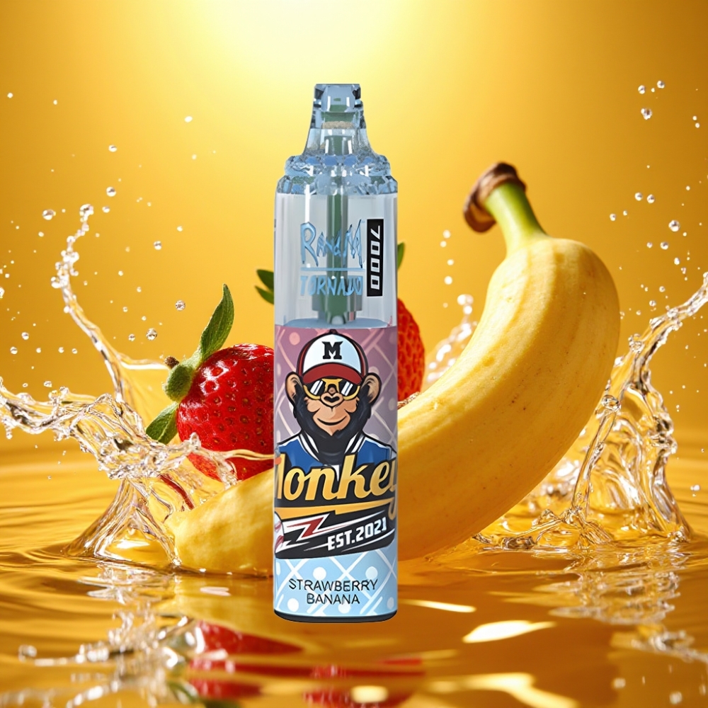 RandM Fumot Tornado 7000 Puffs 14ML 850MAH Mesh Type-C RGB Air-Ajustável Morango Banana