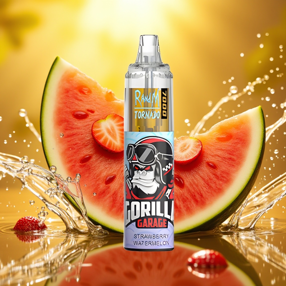 RandM Fumot Tornado 7000 Puffs 14ML 850MAH Mesh Type-C RGB Air-Ajustável Morango Melancia