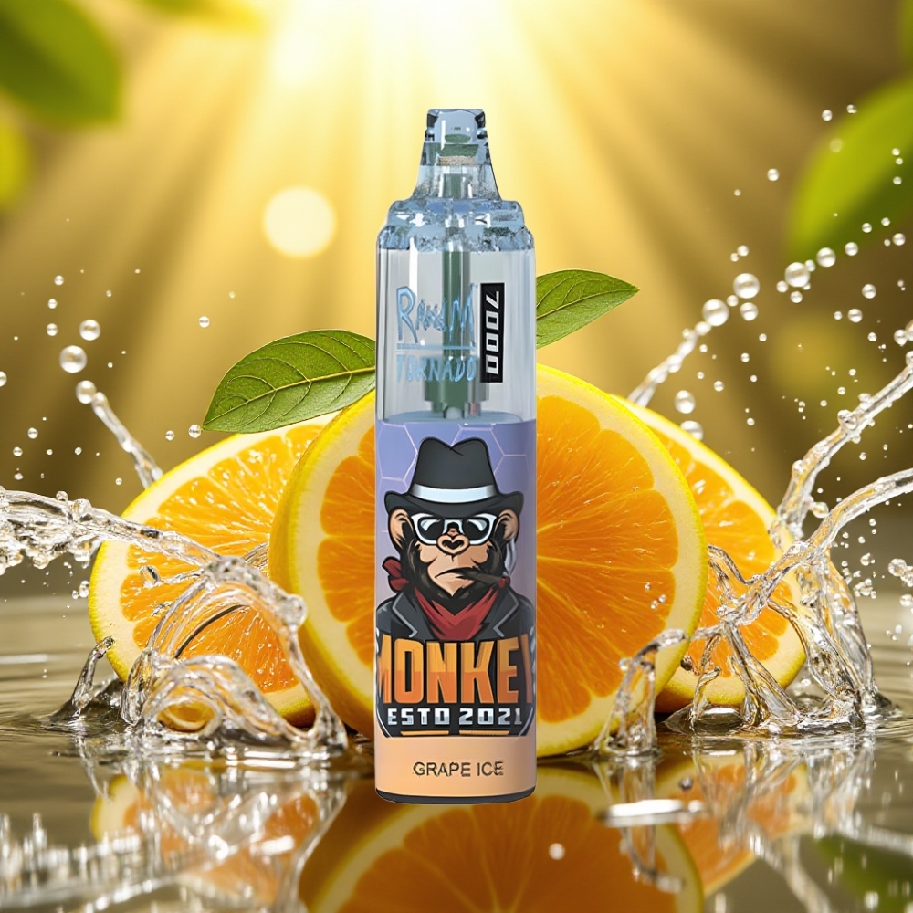 RandM Fumot Tornado 7000 Puffs 14ML 850MAH Mesh Type-C RGB Uva Gelo Ajustável