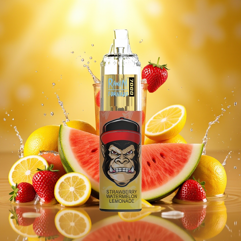 RandM Fumot Tornado 7000 Puffs 14ML Mesh RGB Tipo-C Ajustável Morango Melancia Limonada