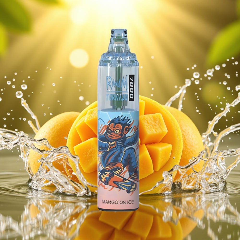 RandM Fumot Tornado 7000 Puffs 14ML Mesh RGB Type-C Air-Ajustável Manga Gelo