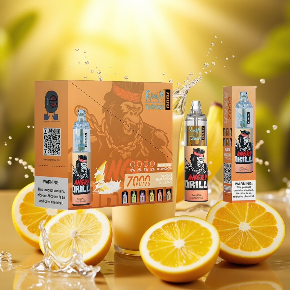 RandM Fumot Tornado 7000 Puffs 14ML Mesh RGB Type-C Banana Milkshake