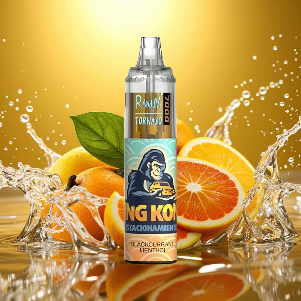 RandM Fumot Tornado 7000 Puffs 14ML Mesh Type-C RGB Air-Ajustável Groselha Menta