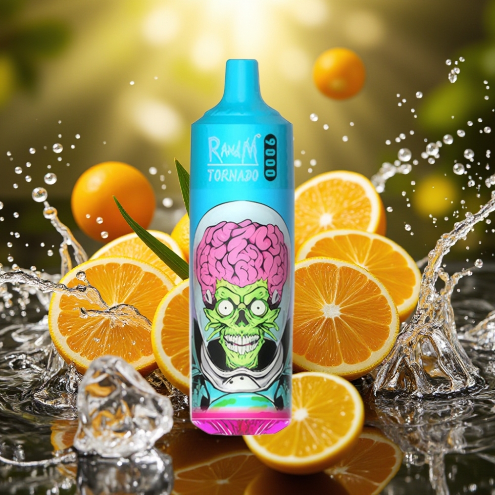 RandM Tornado 9000 Puffs 850mAh 18mL Mesh RGB 54 Sabores Dragão Negro Gelo
