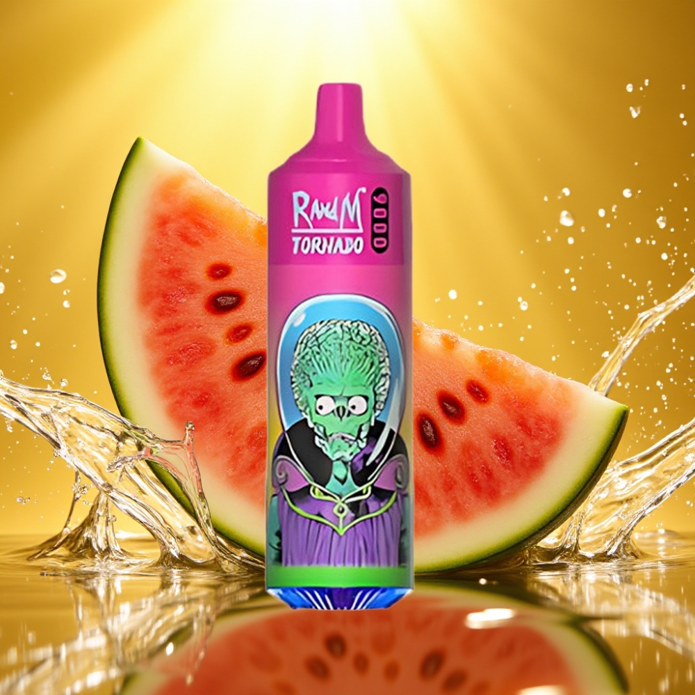 RandM Tornado 9000 Puffs 850mAh 18mL Mesh RGB 54 Sabores Melancia Chiclete
