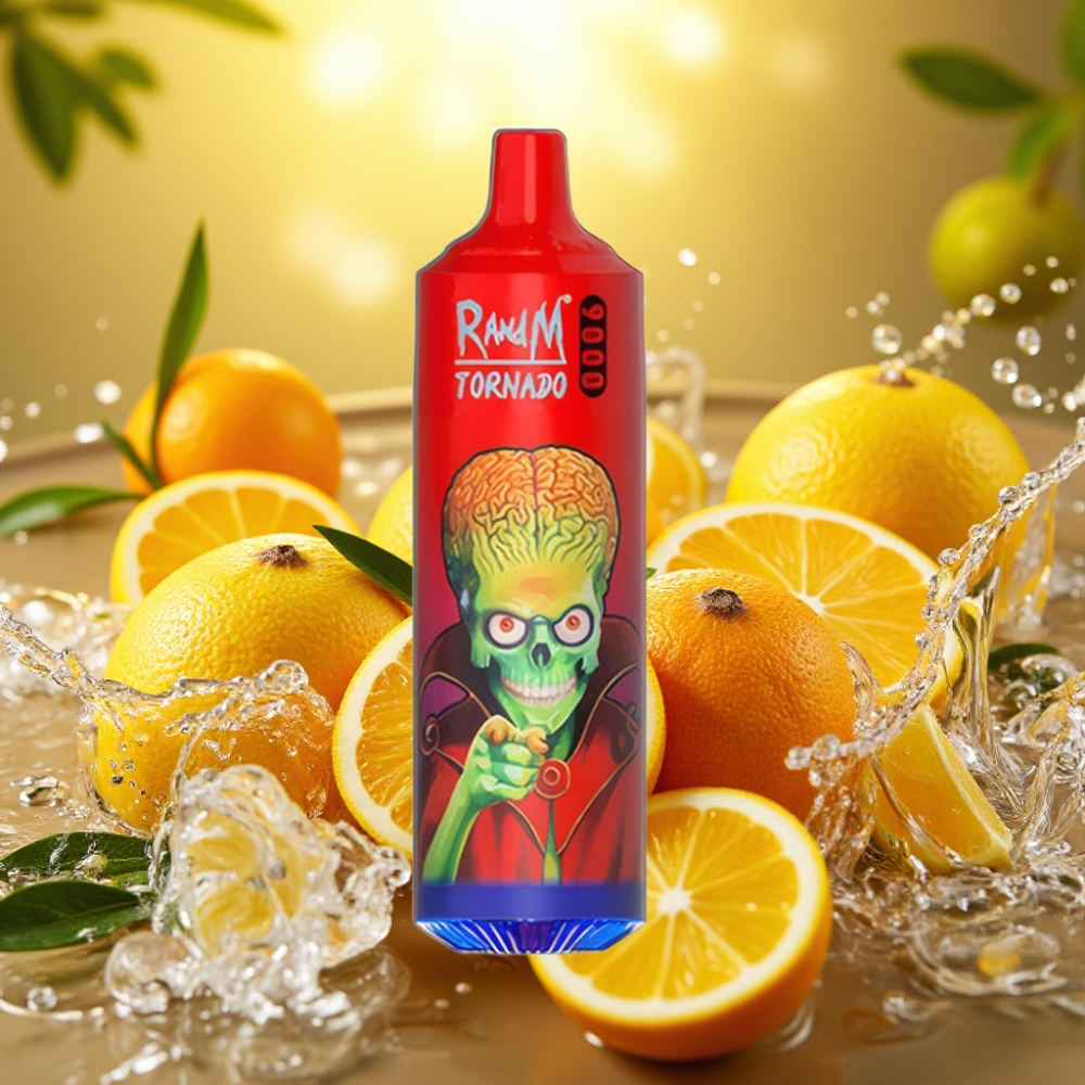 RandM Tornado 9000 Puffs Recarregável 18mL Tela RGB Gelo Refrescante Mesh