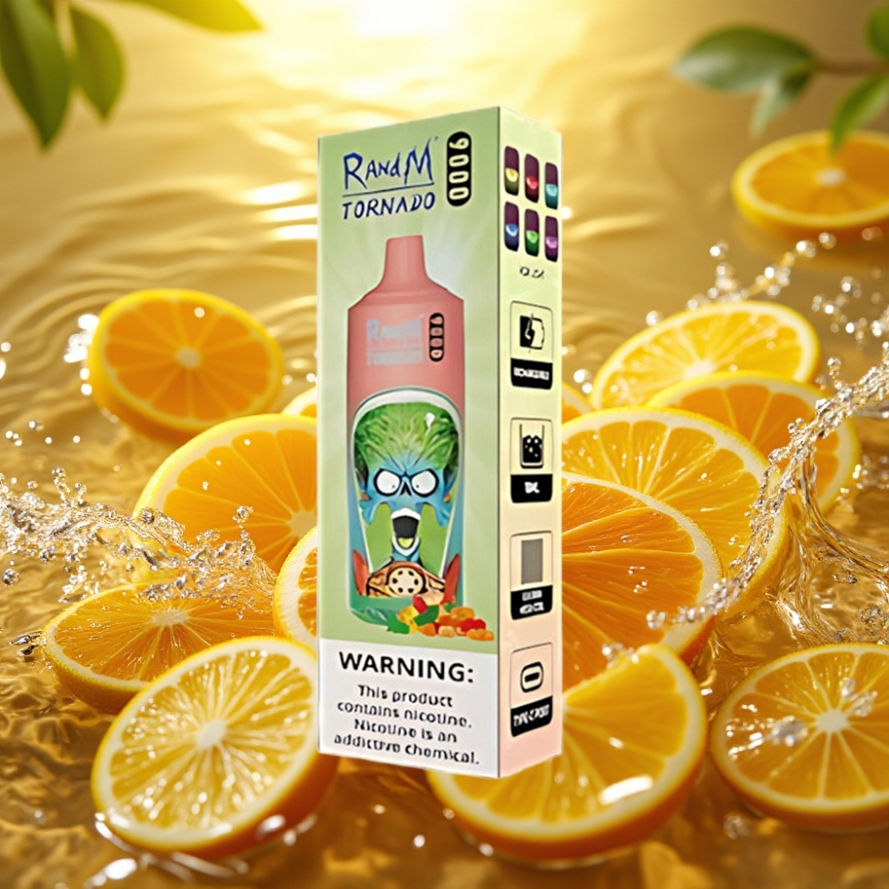 RandM Tornado 9000 Puffs Recarregável 18mL Tela RGB Ursinho de Goma Mesh