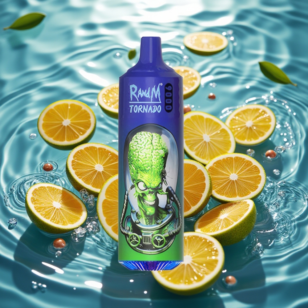 RandM Tornado 9000 Puffs Recarregável 850mAh 18mL Mesh RGB 54 Sabores Azul Doce
