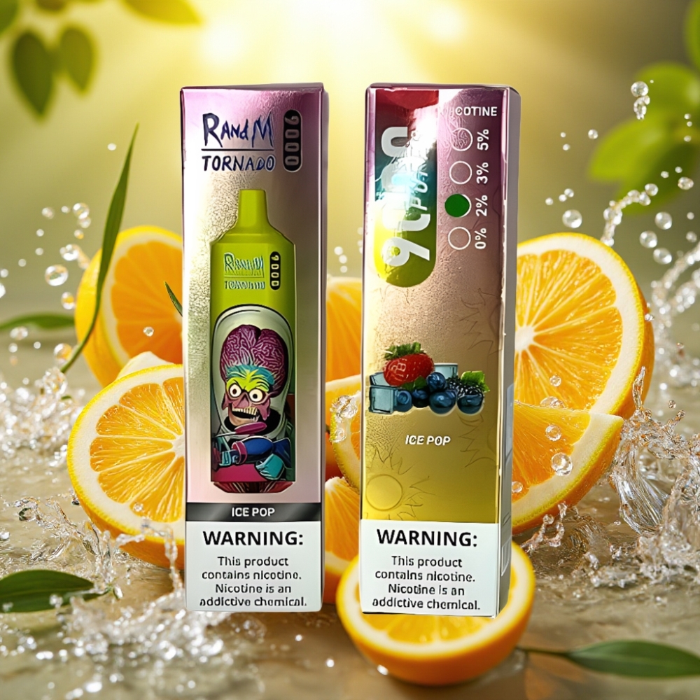 RandM Tornado 9000 Puffs Recarregável 850mAh 18mL Mesh RGB 54 Sabores Gelado