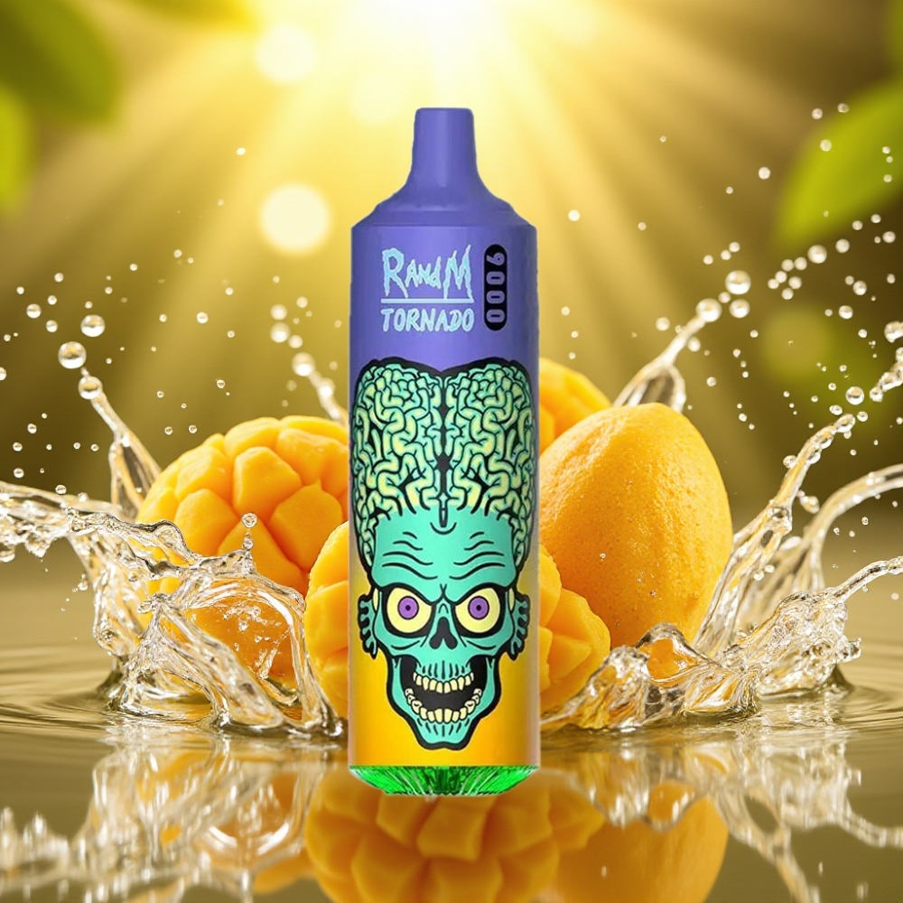 RandM Tornado 9000 Puffs Recarregável 850mAh 18mL Tela RGB Manga Morango