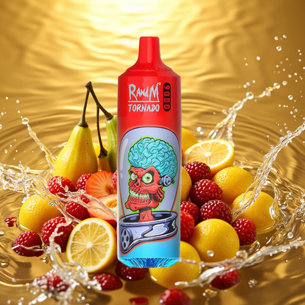 RandM Tornado 9000 Puffs Recarregável 850mAh Tela RGB 18mL Mesh Coil Frutas Silvestres