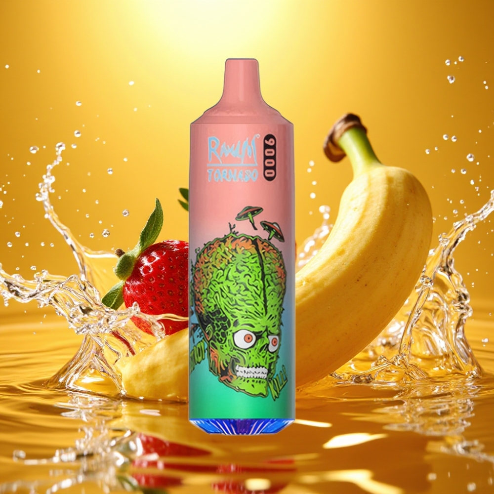 RandM Tornado 9000 Puffs distributor Portugal 850mAh 18mL Mesh RGB Morango Banana