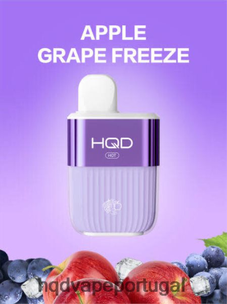 HQD Vape Shop - HQD HOT 5.000 baforadas H4P8VT59 congelamento de uva maçã
